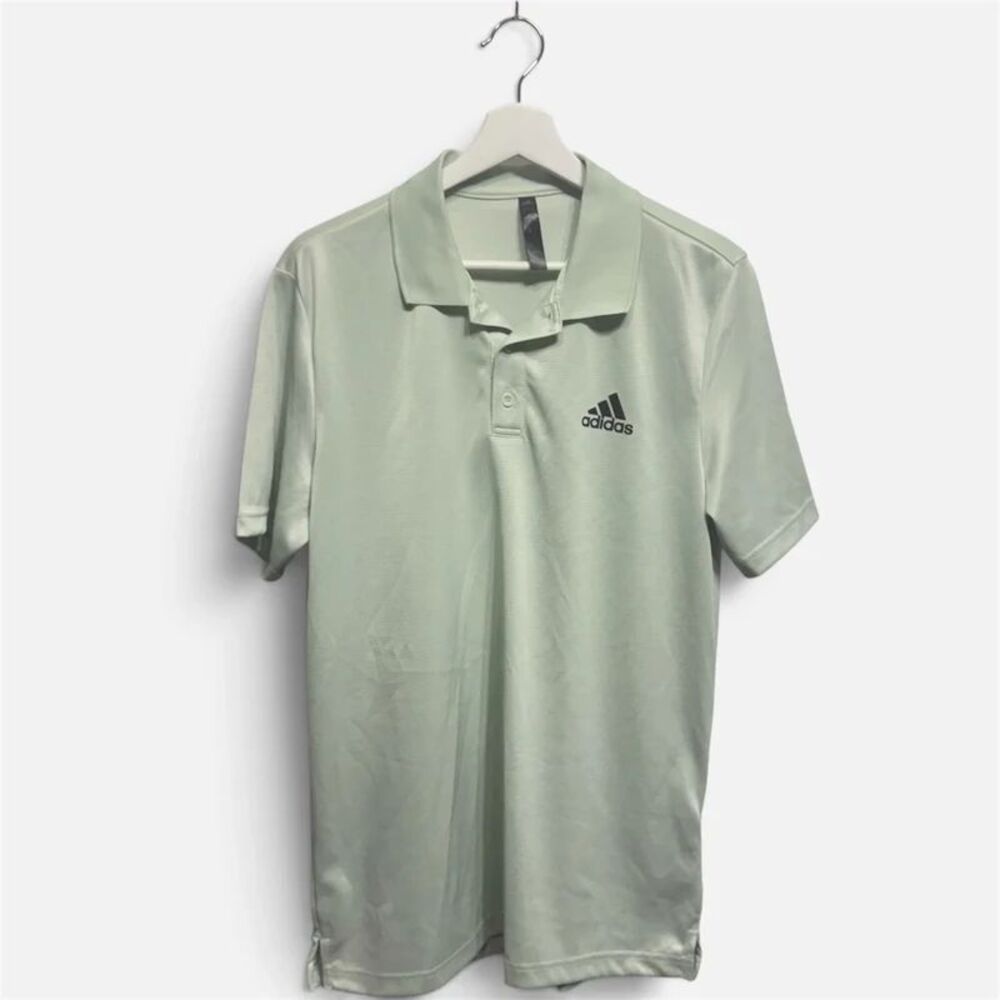 Adidas Performance Polo Shirt Mens Medium Sage Green Golf Tennis Activewear